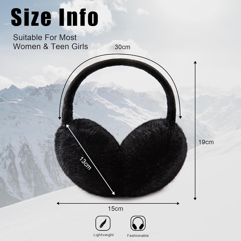 YATANAM Ear Muffs for Women Faux Fur Winter Girls Earmuffs Fluffy Adjustable Ear Warmers Cute Ear Covers - Image 5